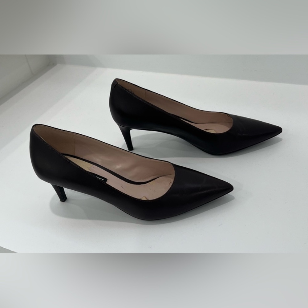 Nine West SOHO9X9 Dark Brown Leather Heels, Size 8 1/2 - Picture 2 of 7